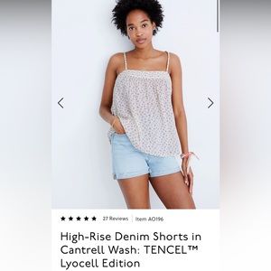 Madewell High-Rise Denim Shorts in Cantrell Wash: TENCEL™ Lyocell Edition